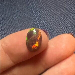 Elegant Multicolor Black Fire Opal Loose Gemstone